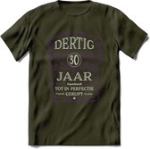 30 Jaar Legendarisch Gerijpt T-Shirt | Paars - Grijs | Grappig Verjaardag en Feest Cadeau Shirt | Dames - Heren - Unisex | Tshirt Kleding Kado | - Leger Groen - XXL