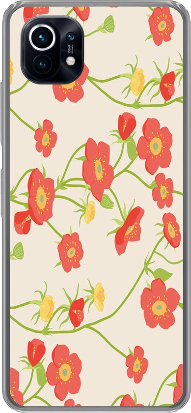 Telefoonhoesje Geschikt voor Xiaomi Mi 11 hoesje - Bloem - Veldbloemen - Patronen - Siliconen Telefoonhoesje Telefoonhoesje