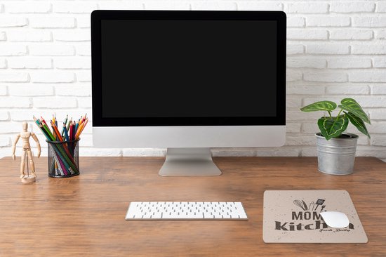Muismat 30x30 cm - Mousepad Keuken - Moeder - Eten - Muismatten - Cadeau voor vrouw