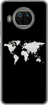 Geschikt voor Xiaomi Mi 10T Lite 5G hoesje - Wereldkaart - Patronen - Zwart - Siliconen Telefoonhoesje