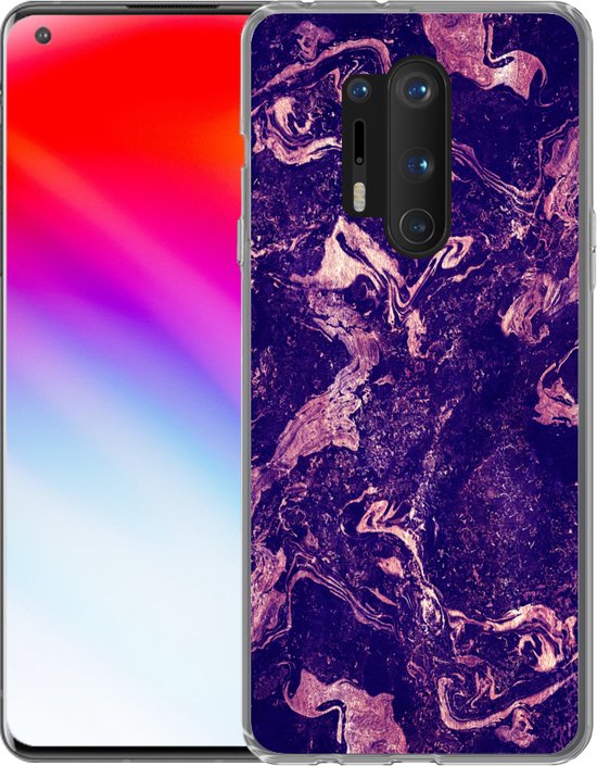 OnePlus 8 Pro - Marbre - Natuursteen - Minéraux - Coque de téléphone en Siliconen - Cadeaux de chaussures - Petits cadeaux - Sinterklaas pour les grands enfants