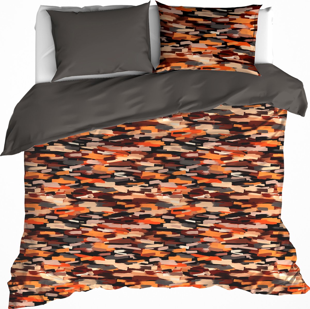 Dekbedovertrek Rothko Orange Rust - Lits Jumeaux - 240 x 220 cm - Katoen Flanel