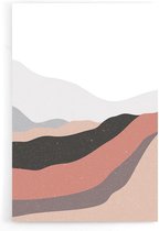 Walljar - Pink Desert Mountains - Muurdecoratie - Poster