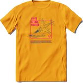 AV-8B Vliegtuig T-Shirt | Unisex leger Kleding | Dames - Heren Straaljager shirt | Army F16 | Grappig bouwpakket Cadeau | - Geel - XL