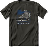 SU-33 Vliegtuig T-Shirt | Unisex leger Kleding | Dames - Heren Straaljager shirt | Army F16 | Grappig bouwpakket Cadeau | - Donker Grijs - 3XL