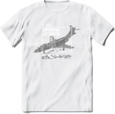 F-101 Vliegtuig T-Shirt | Unisex leger Kleding | Dames - Heren Straaljager shirt | Army F16 | Grappig bouwpakket Cadeau | - Wit - S