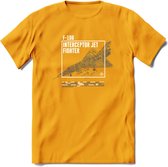 F-106 Vliegtuig T-Shirt | Unisex leger Kleding | Dames - Heren Straaljager shirt | Army F16 | Grappig bouwpakket Cadeau | - Geel - XL