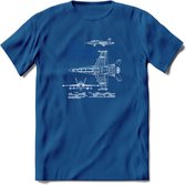 F-18 Vliegtuig T-Shirt | Unisex leger Kleding | Dames - Heren Straaljager shirt | Army F16 | Grappig bouwpakket Cadeau | - Donker Blauw - XL