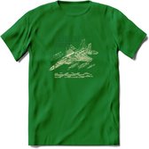 F-15 Vliegtuig T-Shirt | Unisex leger Kleding | Dames - Heren Straaljager shirt | Army F16 | Grappig bouwpakket Cadeau | - Donker Groen - M