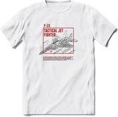 F-15 Vliegtuig T-Shirt | Unisex leger Kleding | Dames - Heren Straaljager shirt | Army F16 | Grappig bouwpakket Cadeau | - Wit - XL