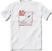 ME-262 Vliegtuig T-Shirt | Unisex leger Kleding | Dames - Heren Straaljager shirt | Army F16 | Grappig bouwpakket Cadeau | - Wit - 3XL