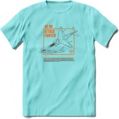 AV-8B Vliegtuig T-Shirt | Unisex leger Kleding | Dames - Heren Straaljager shirt | Army F16 | Grappig bouwpakket Cadeau | - Licht Blauw - S