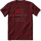 Vliegtuig T-Shirt | Unisex leger Kleding | Dames - Heren Straaljager shirt | Army F16 | Grappig bouwpakket Cadeau | - Burgundy - L