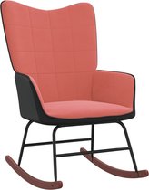 Schommelstoel fluweel en PVC roze