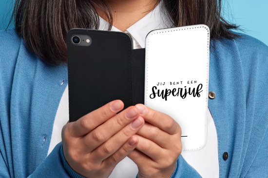Bookcase pour téléphone iPhone SE 2020 Bookcase - Proverbes - Tu es un super professeur - Enseignant - Citations - Avec poches - Étui portefeuille avec fermeture magnétique