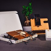 Skyline Desk Organizer Bergen op Zoom - Noten - Bureau Organizer - Telefoonhouder - Tablethouder - Smartwatch Houder - Sorteren spullen - WoodWideCities