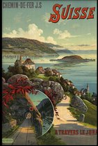 Walljar - Suisse - Muurdecoratie - Poster.