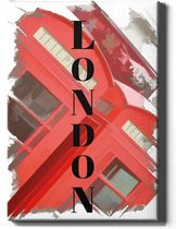 Walljar - London Telefooncel - Muurdecoratie - Canvas schilderij