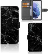Telefoonhoesje Geschikt voor Samsung Galaxy S22 Plus Wallet Book Case Vaderdag Cadeau Marmer Zwart