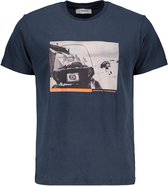 Haze & Finn T-shirt Tee Egevang X Hf Ma 0006  Deepsea Navy Mannen Maat - L