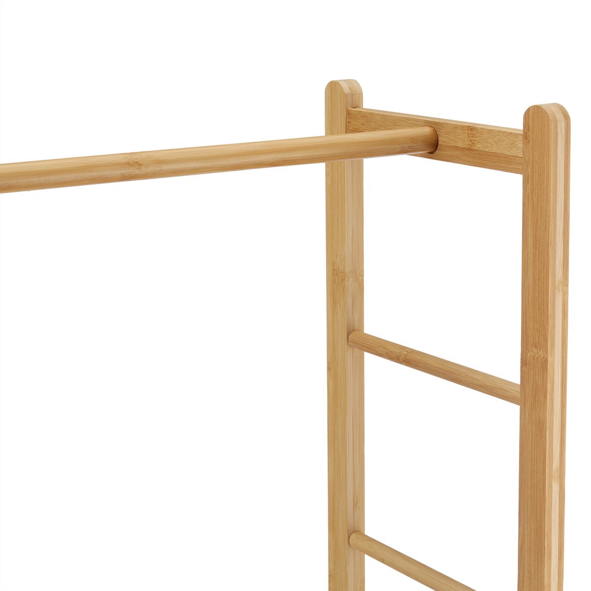kledingrek met schoenenrek - met kapstok - 3 planken - met kledingstang - bamboe – foto 4
