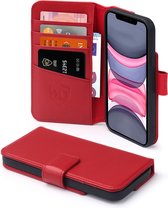 iPhone 11 Hoesje - Luxe MobyDefend Wallet Bookcase - Rood - GSM Hoesje - Telefoonhoesje Geschikt Voor: Apple iPhone 11