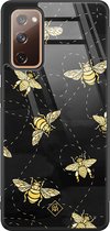 Samsung S20 FE hoesje glass - Bee yourself | Samsung Galaxy S20 case | Hardcase backcover zwart