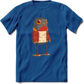 Casual vogel quote T-Shirt Grappig | Dieren vogels Kleding Kado Heren / Dames | Animal Skateboard Cadeau shirt - Donker Blauw - 3XL