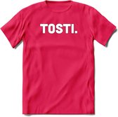 Tosti - Snack T-Shirt | Grappig Verjaardag Kleding Cadeau | Eten En Snoep Shirt | Dames - Heren - Unisex Tshirt | - Roze - XL