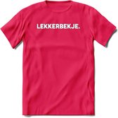 Lekkerbekje - Snack T-Shirt | Grappig Verjaardag Kleding Cadeau | Eten En Snoep Shirt | Dames - Heren - Unisex Tshirt | - Roze - S