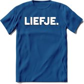 Liefje - Valentijn T-Shirt | Grappig Valentijnsdag Cadeautje voor Hem en Haar | Dames - Heren - Unisex | Kleding Cadeau | - Donker Blauw - S