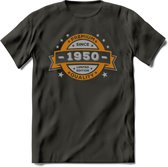 Premium Since 1950 T-Shirt | Goud - Zilver | Grappig Verjaardag Kleding Cadeau Shirt | Dames - Heren - Unisex Tshirt | - Donker Grijs - 3XL