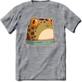 Kikkker vriend T-Shirt Grappig | Dieren reptielen Kleding Kado Heren / Dames | Animal Skateboard Cadeau shirt - Donker Grijs - Gemaleerd - XXL