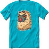 Casual lama T-Shirt Grappig | Dieren alpaca Kleding Kado Heren / Dames | Animal Skateboard Cadeau shirt - Blauw - S