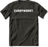 Curryworst - Snack T-Shirt | Grappig Verjaardag Kleding Cadeau | Eten En Snoep Shirt | Dames - Heren - Unisex Tshirt | - Donker Grijs - XXL