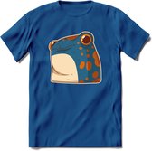 Koele kikker T-Shirt Grappig | Dieren reptielen Kleding Kado Heren / Dames | Animal Skateboard Cadeau shirt - Donker Blauw - 3XL