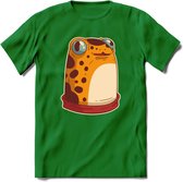 Hello there T-Shirt Grappig | Dieren kikker Kleding Kado Heren / Dames | Animal Skateboard Cadeau shirt - Donker Groen - M