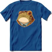 casual kikker T-Shirt Grappig | Dieren reptiel Kleding Kado Heren / Dames | Animal Skateboard Cadeau shirt - Donker Blauw - S