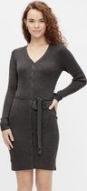 Pieces Jurk Pcfrench Ls V-neck Knit Dress Bc 17115926 Dark Grey Melange Dames Maat - XS