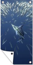 Affiche clôture Water - Sardines - Animaux - 100x200 cm - Toile de jardin