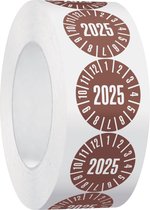 Keuringssticker met heel jaartal, rol 15 mm - 1000 per rol 2025