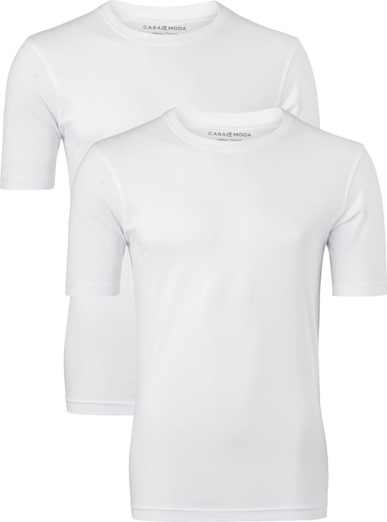 T-shirts CASA MODA (pack de 2) - Col rond - blanc - Taille : 6XL