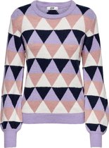 Jacqueline de Yong Trui Jdymoss L/s Jacquard Pullover Knt 15243917 Lavender/jacquard Dames Maat - M