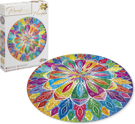 Grafix Mandala Ronde Puzzel 1000 stukjes voor volwassenen | Legpuzzel |  Diameter 68 CM... | bol
