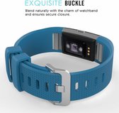 Luxe Siliconen Bandje  large voor FitBit Charge 2 – navy blauw