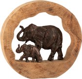 Olifant - Figuur | hout | brons - naturel | 35x8x (h)35 cm