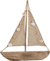 Boot - Zeilboot | hout | naturel | 37x6.5x (h)42.5 cm