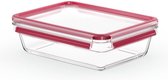 Emsa N1041100 Clip and Close Glazen Vershoudbewaarbakje 2L 11.8x6.9 cm 19.7x8 cm Rood