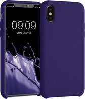 kwmobile telefoonhoesje voor Apple iPhone X - Hoesje met siliconen coating - Smartphone case in fluweel blauw