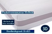 2-Persoons Matras -POCKET HYBRID 7 ZONE 25 CM - 3D - Stevig ligcomfort - 140x220/25